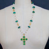 #6 Maura Necklace - Pearls Green Onyx Venetian Glass Intaglio Cross