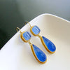 #3 Cipressa Earrings - Azure Blue Intaglio Cameo Earrings
