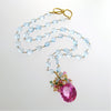 #1 Delphine Necklace - Pink Topaz Blue Topaz Emerald Citrine Rose Quartz