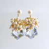#1 Diana III Earrings - Sky Blue Topaz Pearls Cluster Earrings