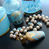 #4 Penina Necklace - Blue Opaline Scent Bottle Pearls Turquoise